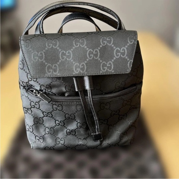 Gucci Other - Gucci Charcoal Monogram Backpack
